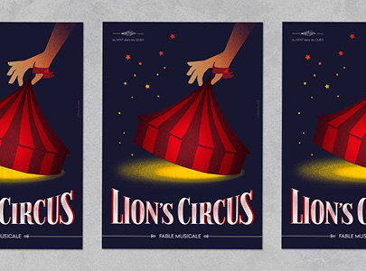 affiche lions circus_graine de papier