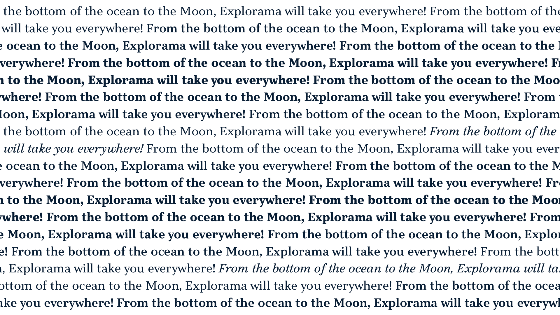 Explorama - Different weights in use