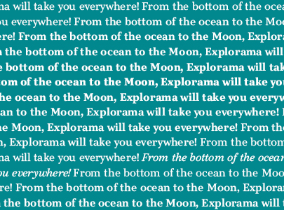 Explorama typeface